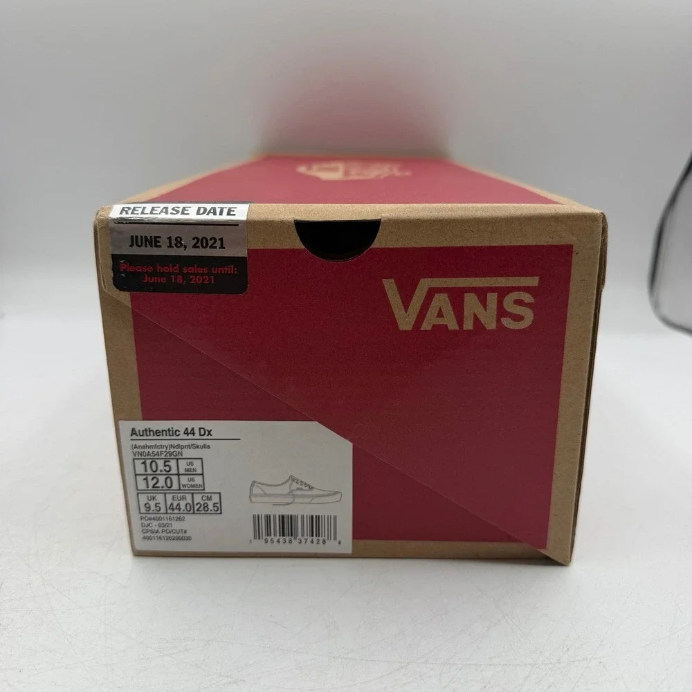VANS Anaheim Factory Authentic 44 DX Needlepoint Skulls Shoes Mens 10.5 Women 12